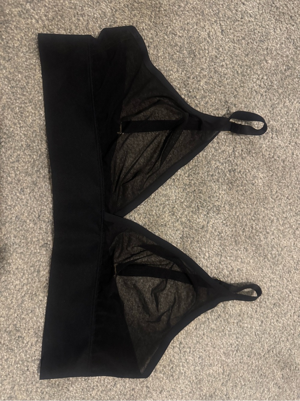 Soma Black Sheer Mesh Triangle Bralette - NWOT